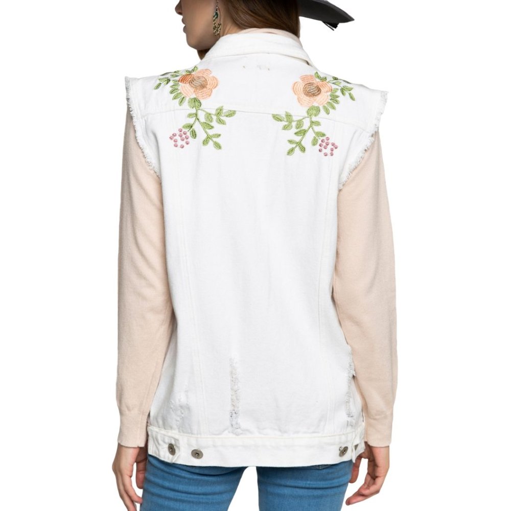POL Embroidered Denim Vest - Picture 3 of 3
